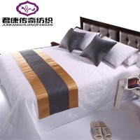 酒店四件套纯棉 旅店宾馆床上用品 直销纯棉白色贡缎提花床单